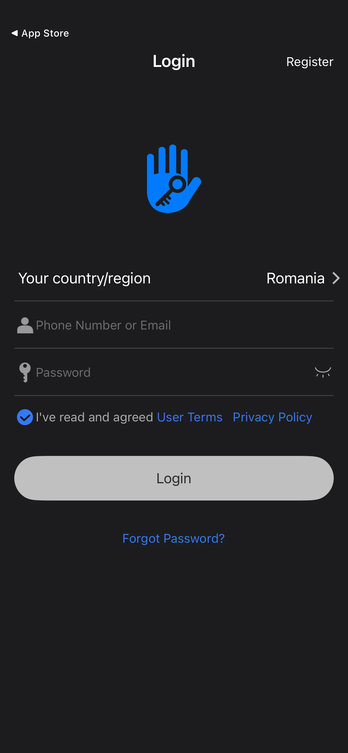 Tap "Register"
